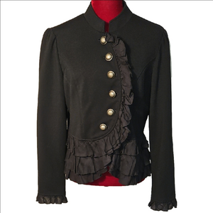 Black Ruffled Jacket Size Large